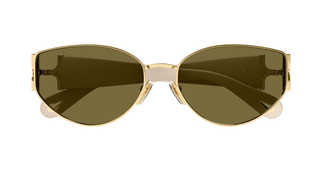 Gafas de sol chloé ch0260s 003 dorado round/oval/panthos femenino talla 59mm - Vista de detalle