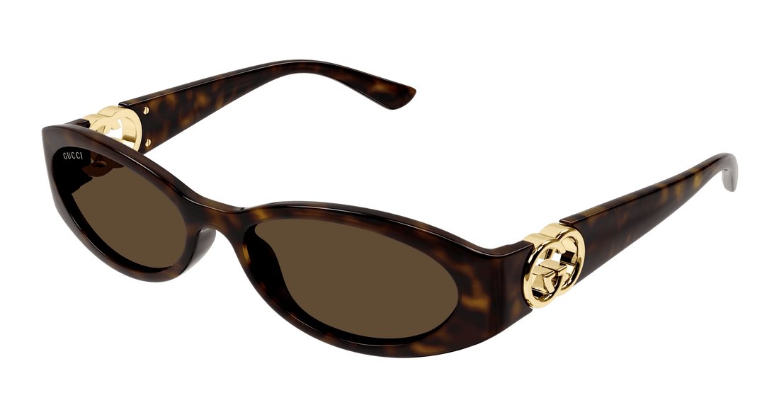 Occhiali da sole gucci gg1660s 002 havana round/oval/panthos femenino taglia 54mm - Vista principale
