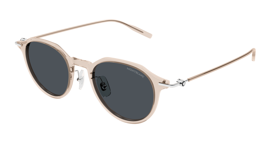 Sunglasses montblanc mb0355s 004 beige round/oval/panthos masculino size 49mm - Main view