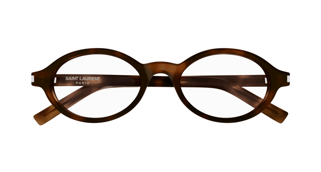 Gafas graduadas saint laurent sl 751 jeanne opt 003 havana round/oval/panthos femenino talla 50mm - Vista de detalle