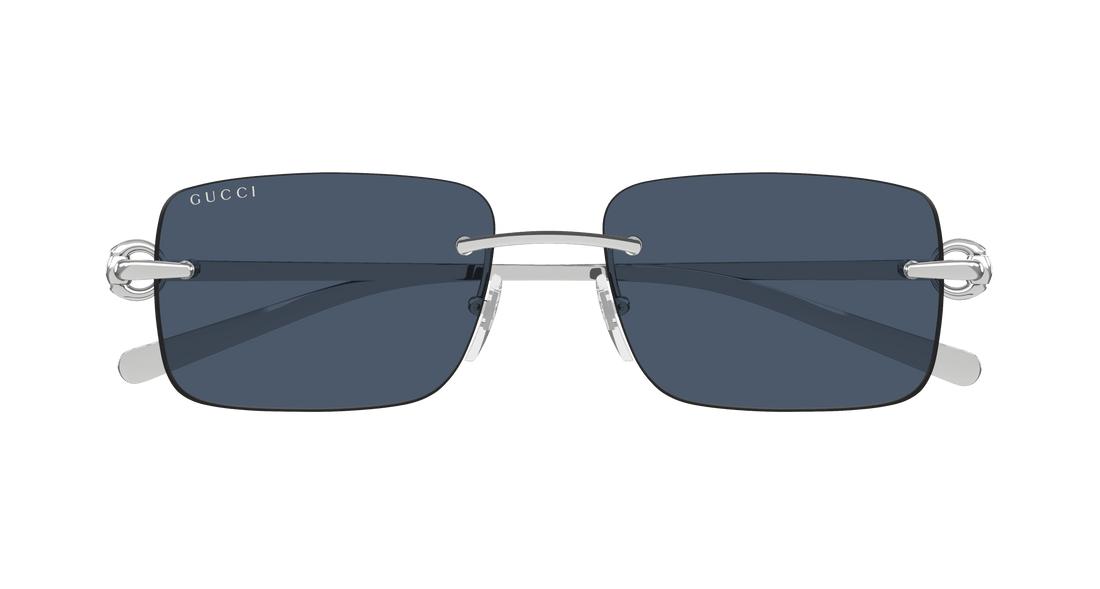 Lunettes de soleil gucci gg1703s 003 plateado rectangular / squared masculino taille 55mm - Vue détaillée
