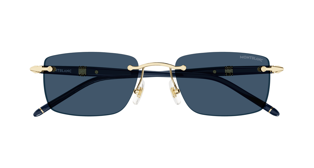 Lunettes de soleil montblanc mb0344s 003 rectangular masculino taille 54mm - Vue détaillée
