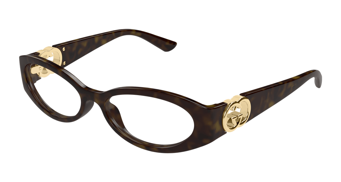 Occhiali da vista gucci gg1693o 002 havana round/oval/panthos femenino taglia 52mm - Vista principale