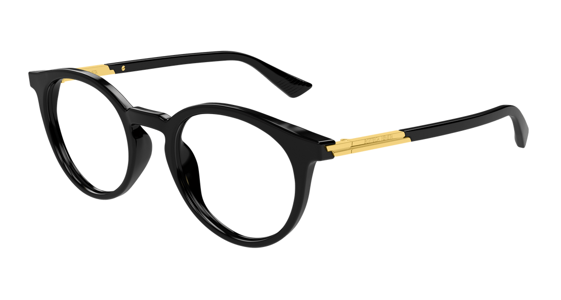 Prescription glasses bottega veneta bv1335oa 001 negro round/oval/panthos unisex size 50mm - Main view