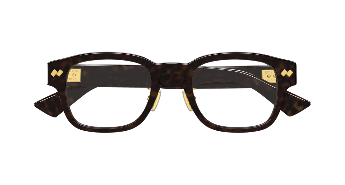 Occhiali da vista bottega veneta bv1404oa 002 havana rectangular / squared masculino taglia 50mm - Vista dettagliata