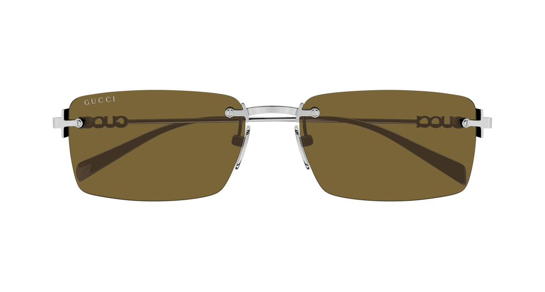 Occhiali da sole gucci gg1941s 002 plateado rectangular / squared masculino taglia 56mm - Vista dettagliata