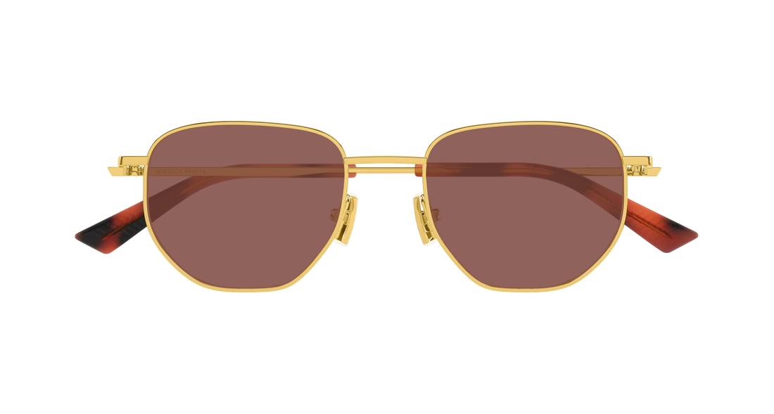 Occhiali da sole bottega veneta bv1301s 008 dorado round/oval/panthos unisex taglia 52mm - Vista dettagliata