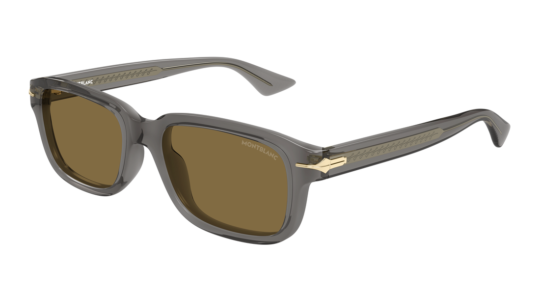 Lunettes de soleil montblanc mb0436s 003 gris rectangular / squared masculino taille 54mm - Vue principale