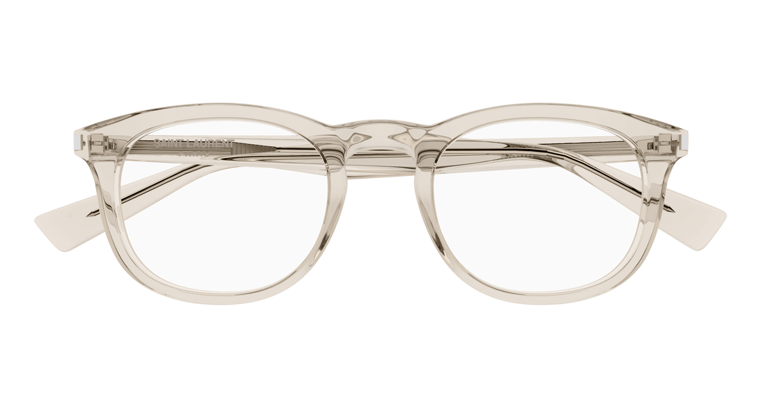 Prescription glasses saint laurent sl 813 004 beige square unisex size 50mm - Detailed view