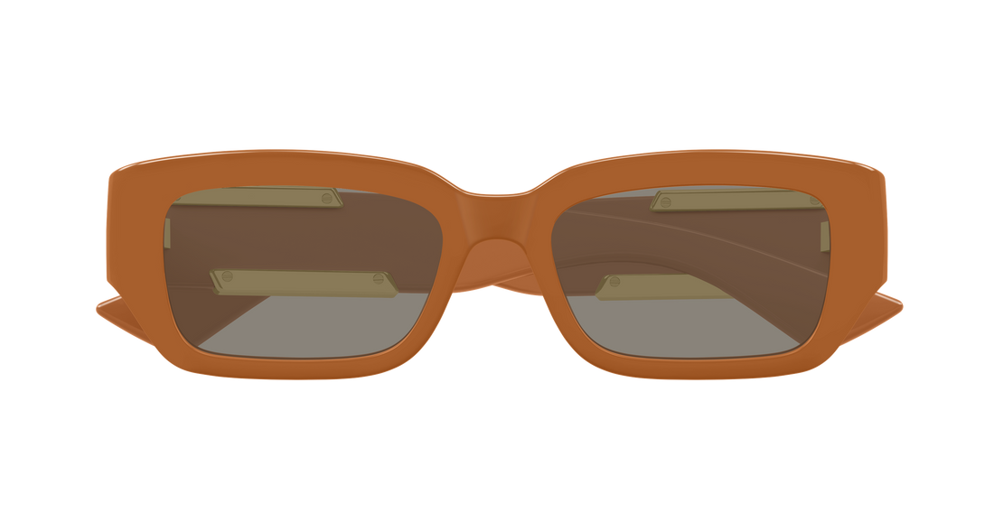 Occhiali da sole bottega veneta bv1406s 004 marron rectangular / squared unisex taglia 53mm - Vista dettagliata