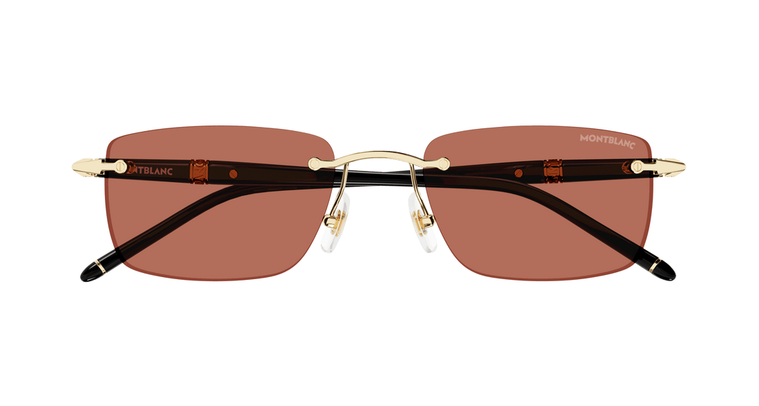 Sunglasses montblanc mb0344s 007 dorado square masculino size 54mm - Detailed view