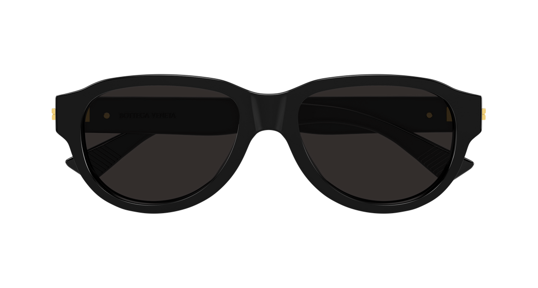 Occhiali da sole bottega veneta bv1410s 001 negro round/oval/panthos masculino taglia 55mm - Vista dettagliata