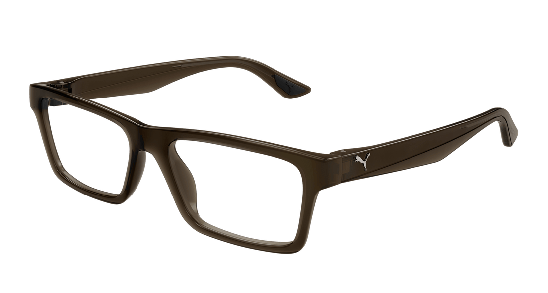 Occhiali da vista puma pu0487o 003 marron square masculino taglia 56mm - Vista principale