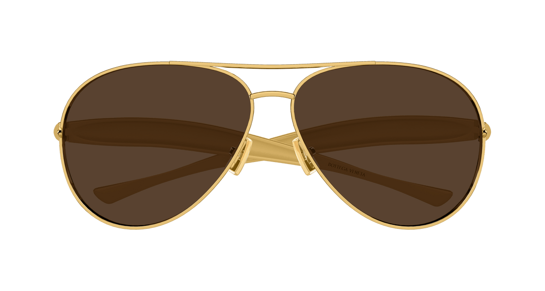 Occhiali da sole bottega veneta bv1305s 007 dorado pilot unisex taglia 64mm - Vista dettagliata