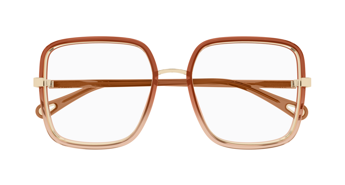 Prescription glasses chloé ch0338o 003 marron rectangular / squared femenino size 55mm - Detailed view