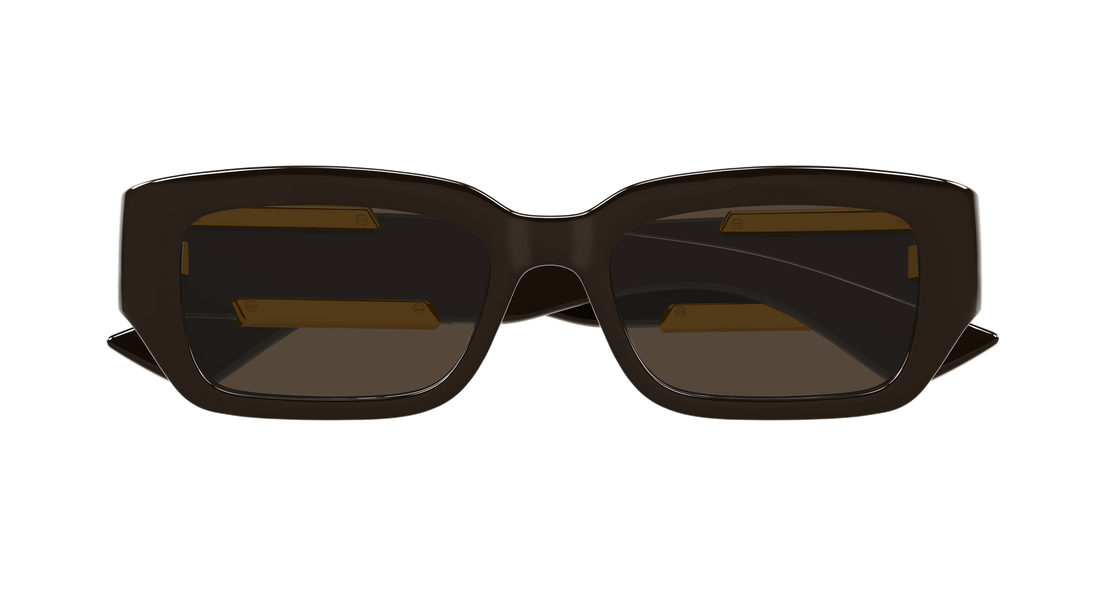 Occhiali da sole bottega veneta bv1406s 003 marron rectangular / squared unisex taglia 53mm - Vista dettagliata