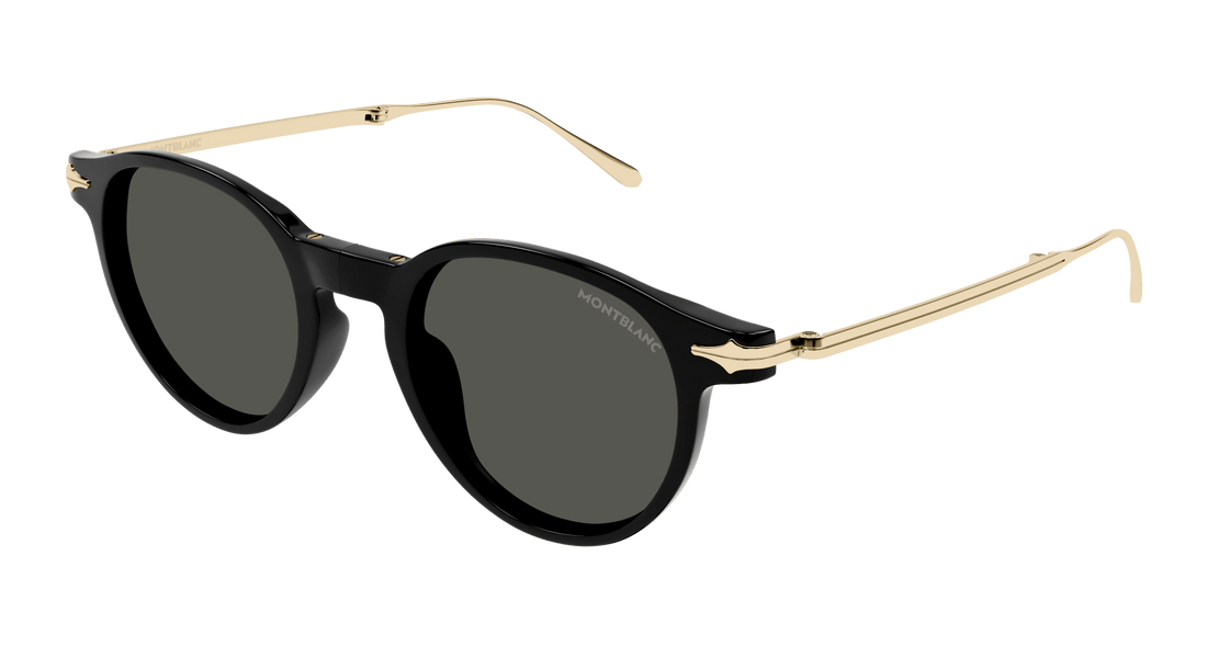 Sunglasses montblanc mb0407s 001 negro round masculino size 49mm - Main view