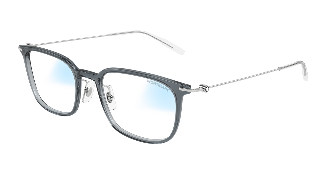 Occhiali da sole montblanc mb0100s 001 gris rectangular / squared masculino taglia 52mm - Vista principale