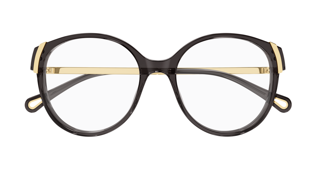 Prescription glasses chloé ch0328o 001 gris round/oval/panthos femenino size 52mm - Detailed view