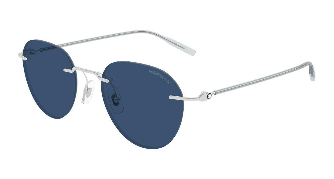 Sunglasses montblanc mb0428s 004 plateado round/oval/panthos masculino size 51mm - Main view
