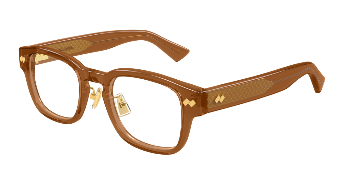 Occhiali da vista bottega veneta bv1404oa 007 marron rectangular / squared masculino taglia 53mm - Vista principale