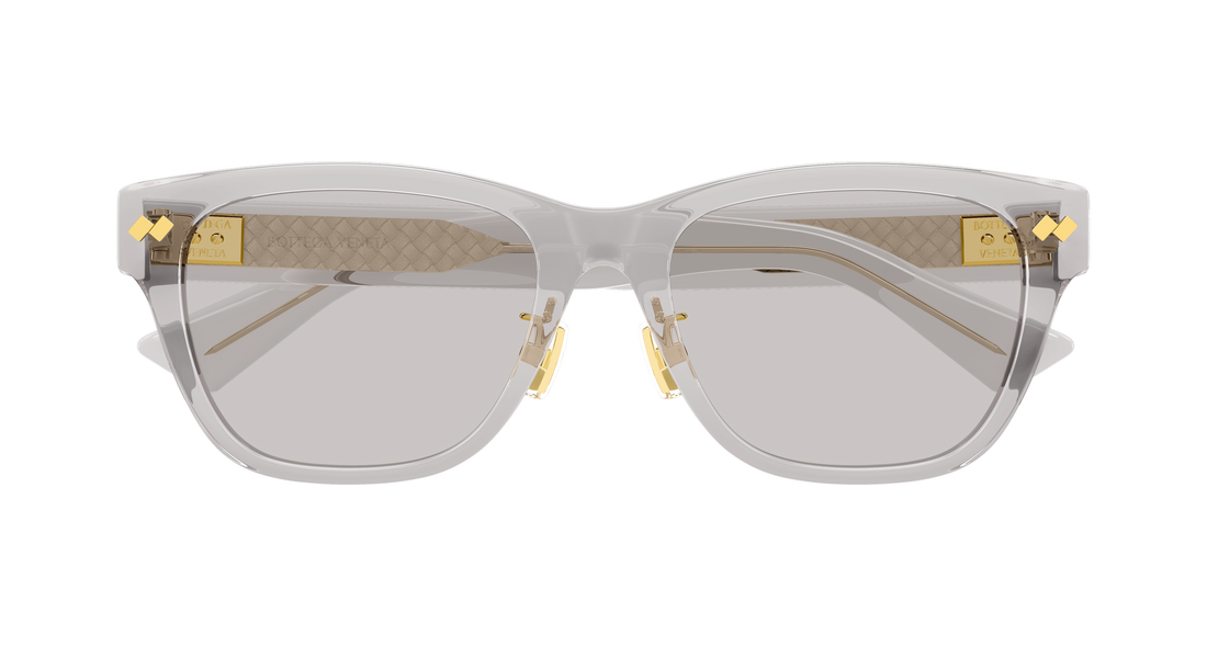 Occhiali da sole bottega veneta bv1402sk 004 gris rectangular / squared unisex taglia 55mm - Vista dettagliata
