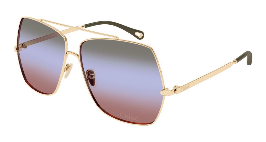 Gafas de sol chloé ch0278s 007 dorado square femenino talla 62mm - Vista principal