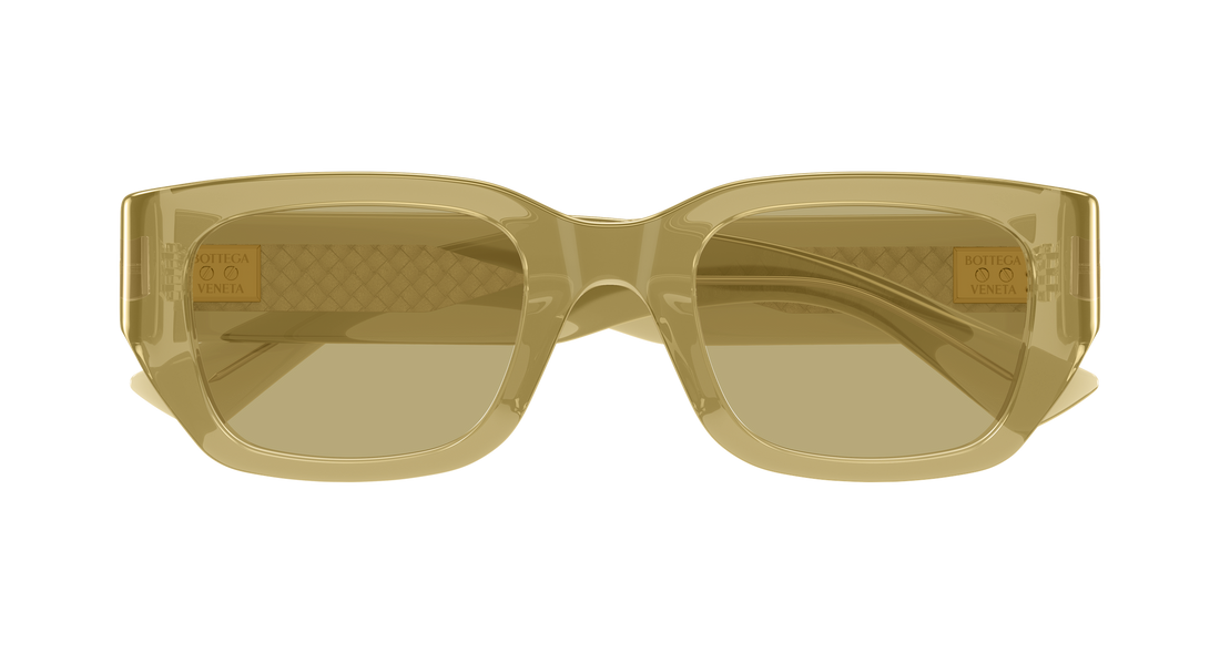 Occhiali da sole bottega veneta bv1400s 004 amarillo rectangular / squared unisex taglia 51mm - Vista dettagliata
