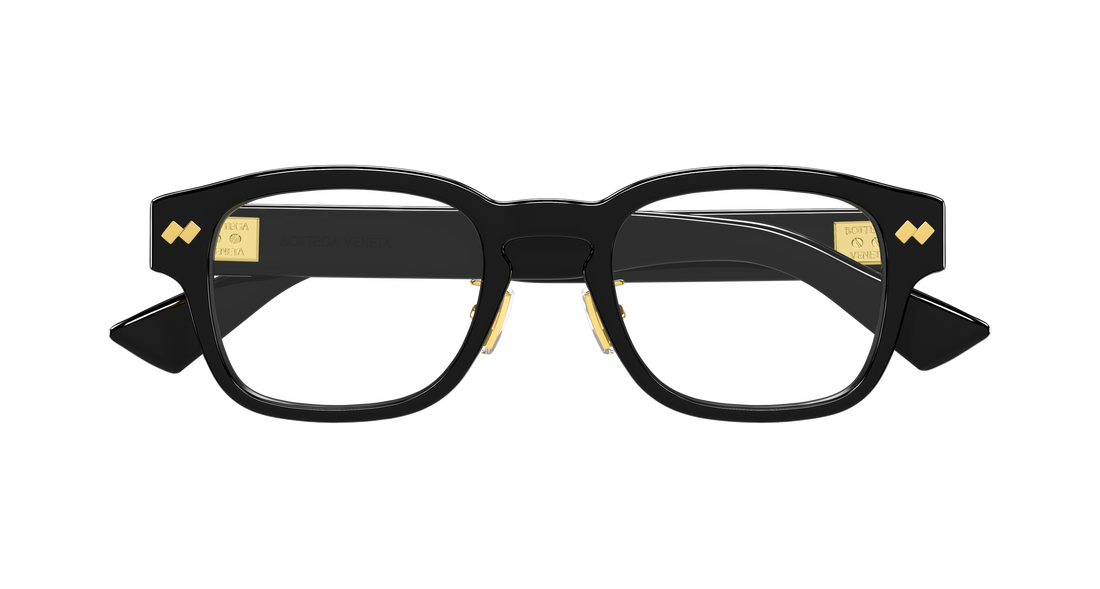 Occhiali da vista bottega veneta bv1404oa 001 negro rectangular / squared masculino taglia 50mm - Vista dettagliata