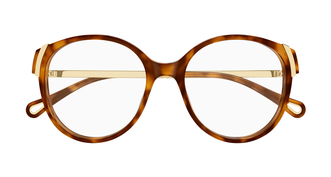 Prescription glasses chloé ch0328o 002 havana round/oval/panthos femenino size 52mm - Detailed view
