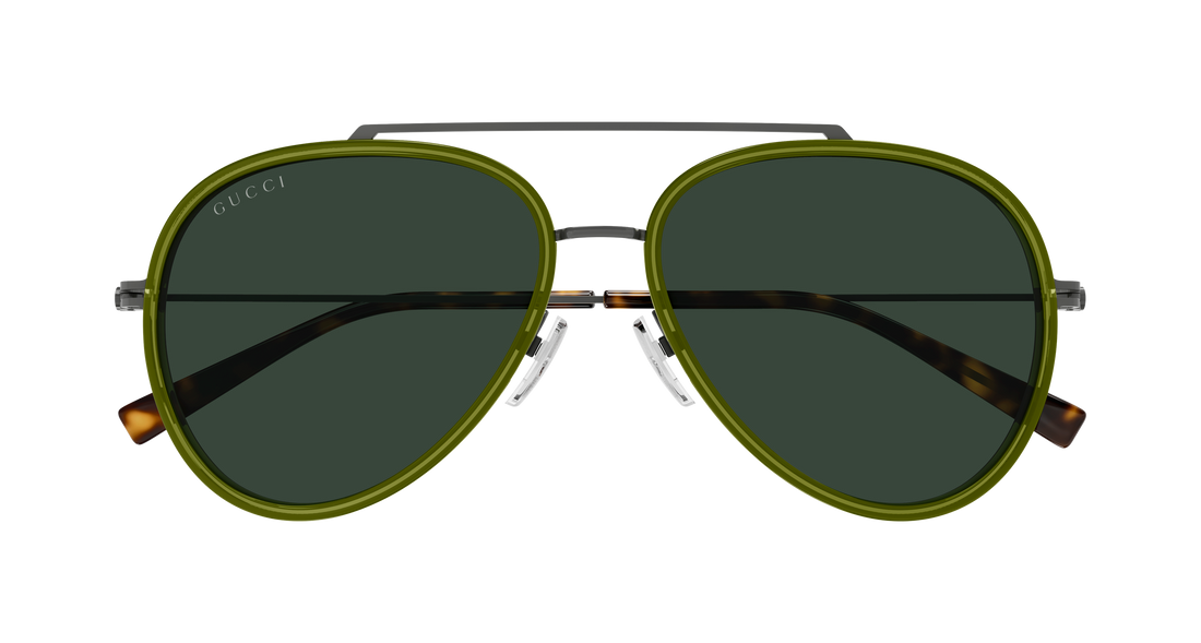 Occhiali da sole gucci gg1981s 004 verde pilot/navigator masculino taglia 56mm - Vista dettagliata