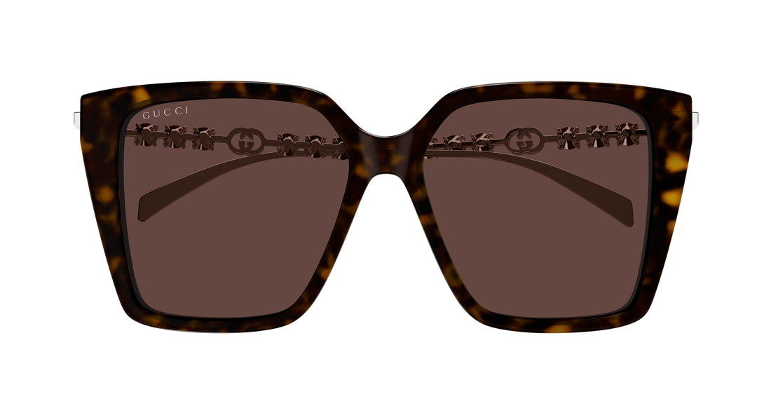 Occhiali da sole gucci gg1967s 003 havana butterfly femenino taglia 54mm - Vista dettagliata