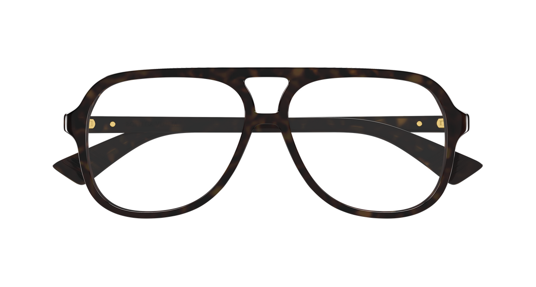 Occhiali da vista bottega veneta bv1417o 002 havana pilot/navigator unisex taglia 56mm - Vista dettagliata