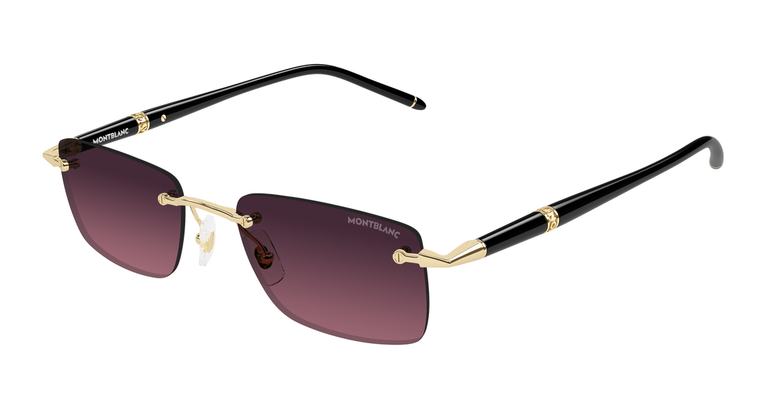 Sunglasses montblanc mb0344s 009 dorado rectangular / squared masculino size 54mm - Main view