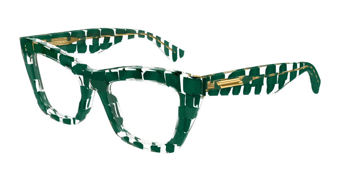 Occhiali da vista bottega veneta bv1215o 008 verde cat eye femenino taglia 50mm - Vista principale