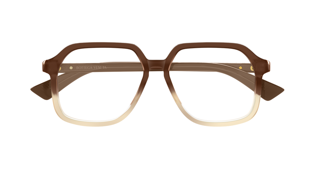 Occhiali da vista bottega veneta bv1329o 006 marron rectangular / squared unisex taglia 55mm - Vista dettagliata