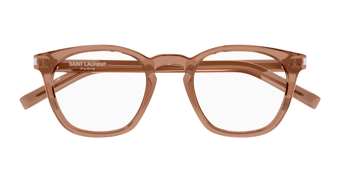 Prescription glasses saint laurent sl 28 opt 015 marron round/oval/panthos unisex size 50mm - Detailed view