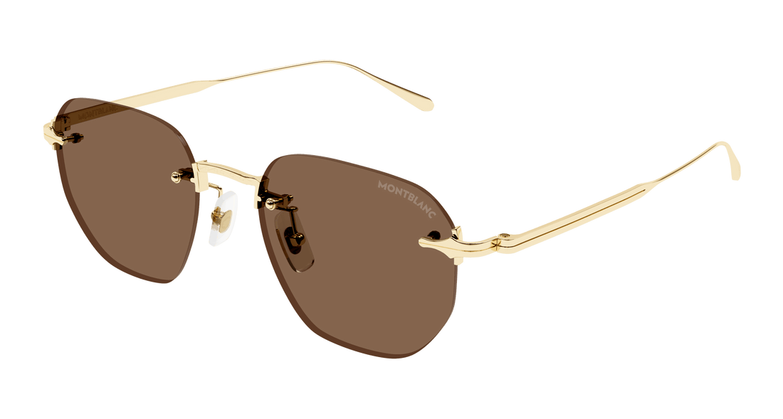 Sunglasses montblanc mb0405s 002 dorado round masculino size 51mm - Main view