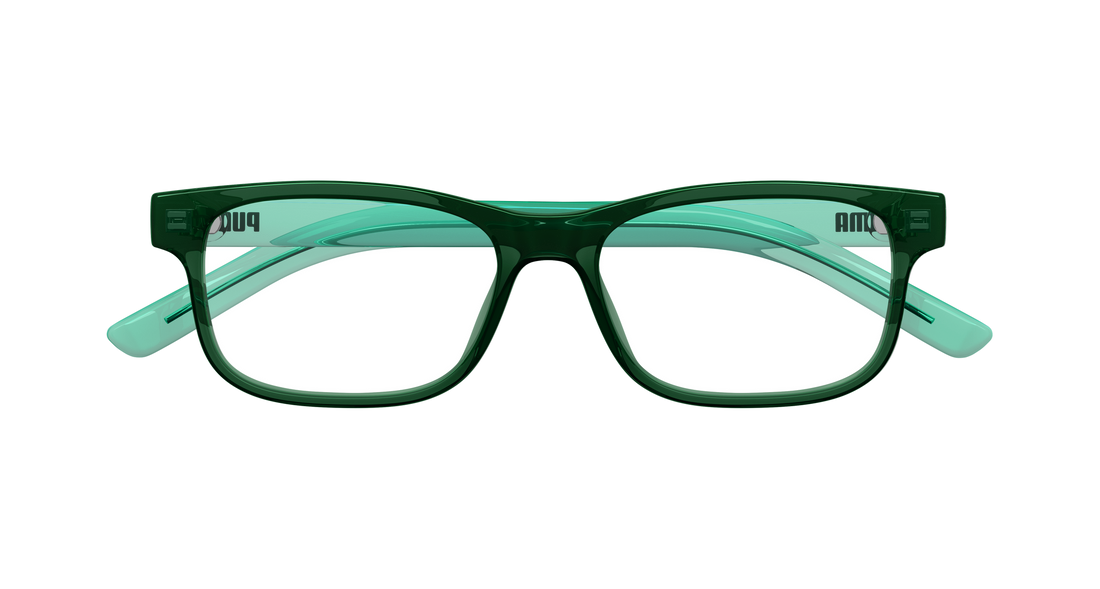 Occhiali da vista puma pj0086o 009 verde rectangular / squared infantil taglia 49mm - Vista dettagliata