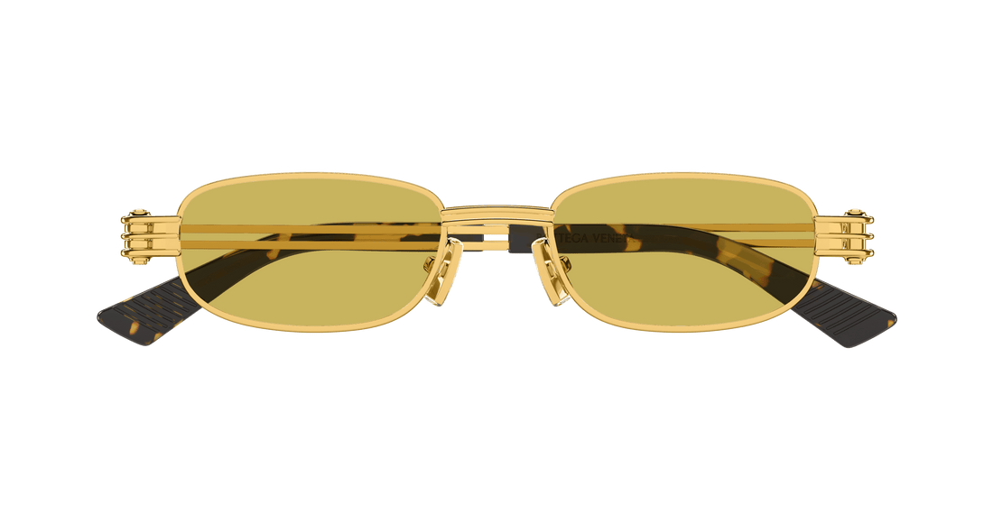Occhiali da sole bottega veneta bv1381s 002 dorado square unisex taglia 50mm - Vista dettagliata