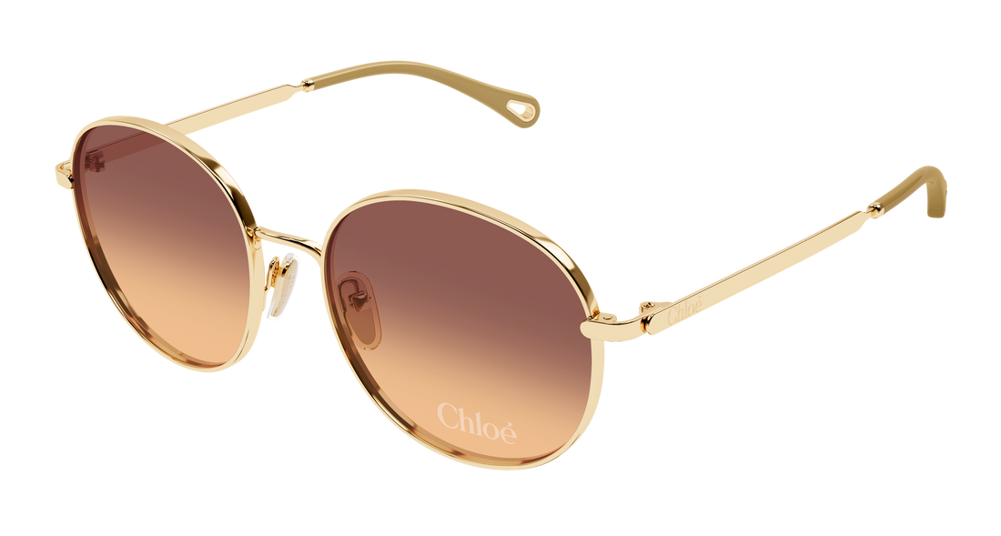 Gafas de sol chloé ch0325sk 004 dorado round/oval/panthos femenino talla 56mm - Vista principal