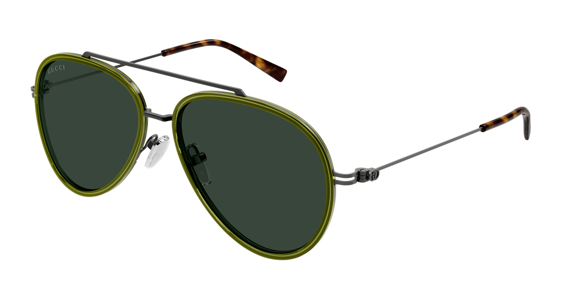 Occhiali da sole gucci gg1981s 004 verde pilot/navigator masculino taglia 56mm - Vista principale