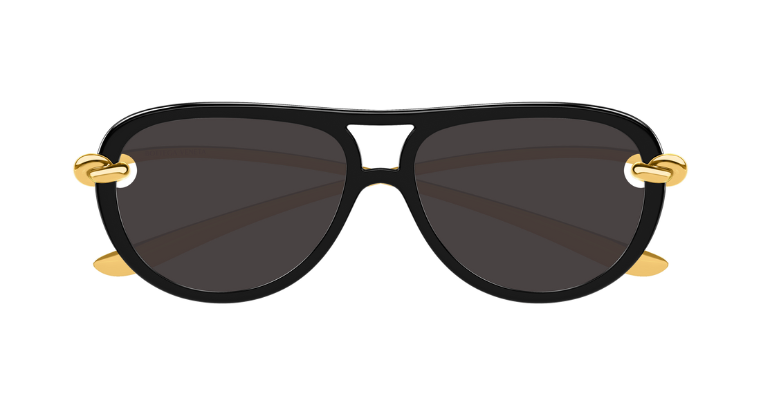 Occhiali da sole bottega veneta bv1418s 005 negro pilot/navigator femenino taglia 58mm - Vista dettagliata