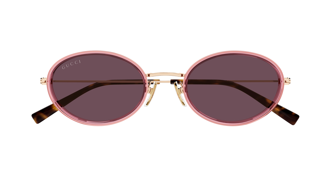 Occhiali da sole gucci gg1980s 003 rosa round/oval/panthos femenino taglia 52mm - Vista dettagliata