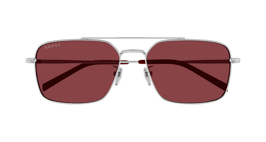 Occhiali da sole gucci gg1957sa 004 plateado rectangular / squared masculino taglia 58mm - Vista dettagliata
