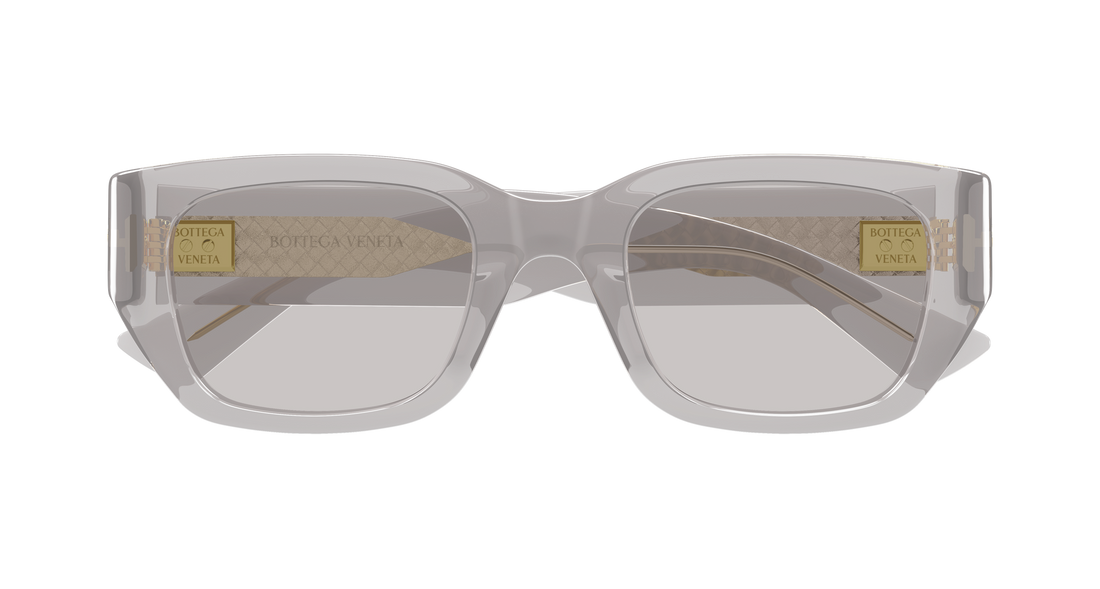 Occhiali da sole bottega veneta bv1401sa 004 gris rectangular / squared unisex taglia 52mm - Vista dettagliata