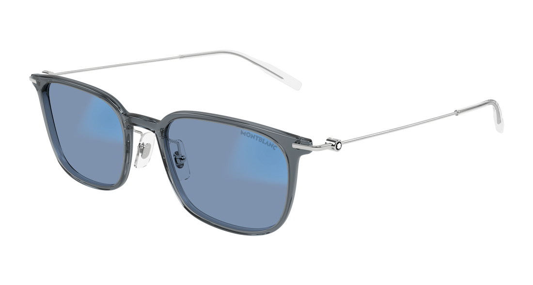 Occhiali da sole montblanc mb0100s 001 gris rectangular / squared masculino taglia 52mm - Vista dettagliata