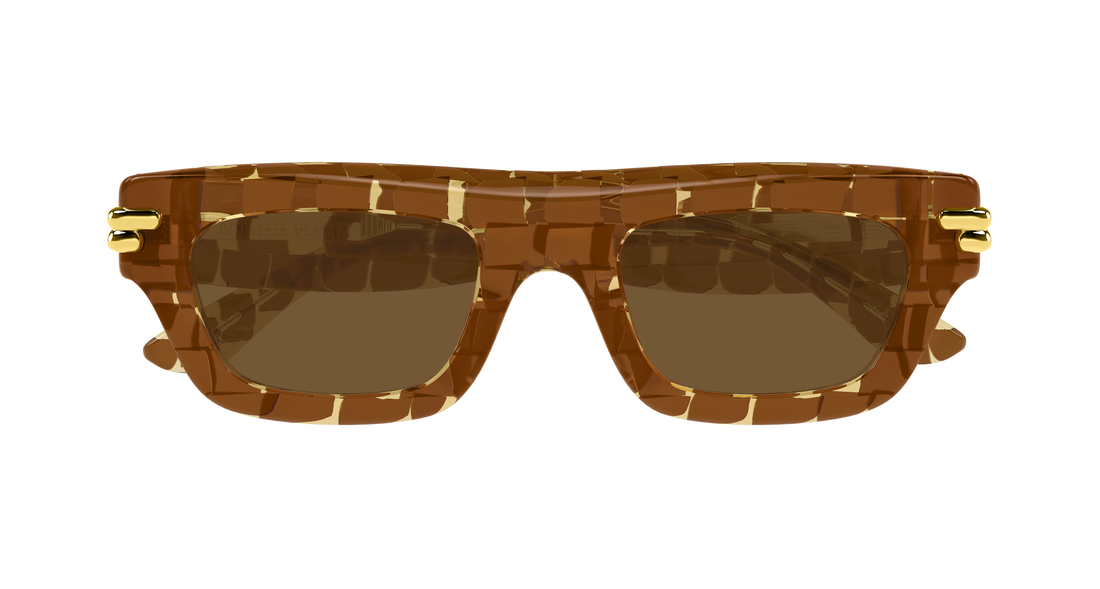 Occhiali da sole bottega veneta bv1321s 006 marron rectangular / squared unisex taglia 50mm - Vista dettagliata