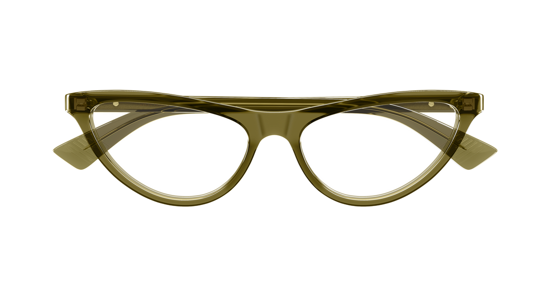 Occhiali da vista bottega veneta bv1416o 003 verde cat eye femenino taglia 55mm - Vista dettagliata