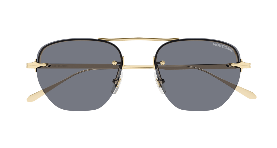 Occhiali da sole montblanc mb0404s 001 dorado round masculino taglia 52mm - Vista dettagliata